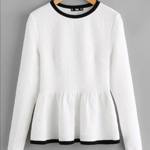 White Peplum Top